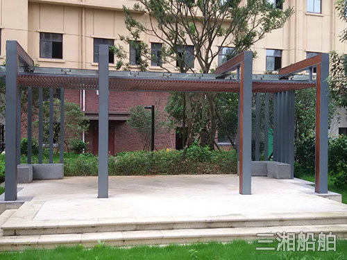 小区门头及休息廊架